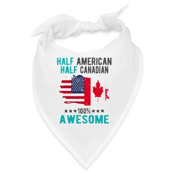 Halb Amerikaner Halb Kanadier - Bandana - Weiß - Vorne
