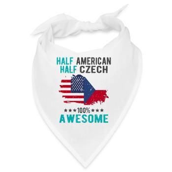 Halb Amerikaner Halb Tscheche - Bandana - Weiß - Vorne
