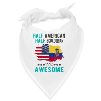 Halb Amerikaner Halb Ecuadorianer - Bandana - Weiß - Vorne