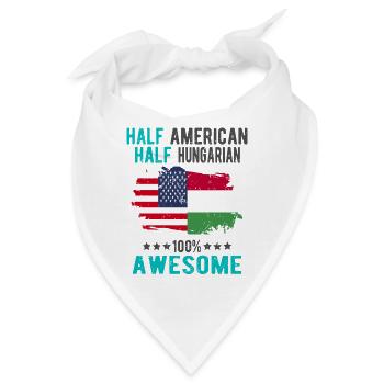 Halb Amerikaner Halb Ungar - Bandana - Weiß - Vorne