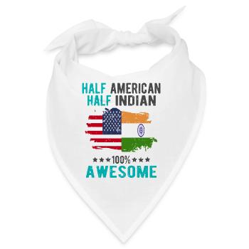 Halb Amerikaner Halb Inder - Bandana - Weiß - Vorne