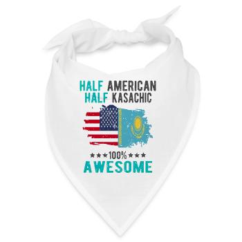 Halb Amerikaner Halb Kasache - Bandana - Weiß - Vorne