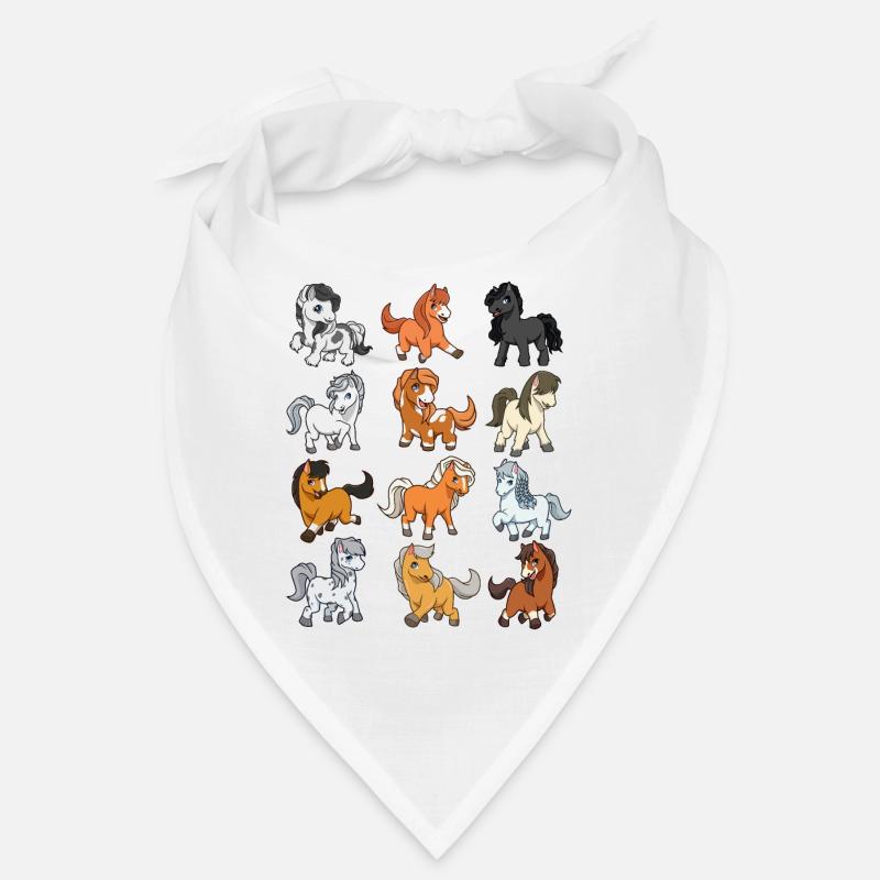 Viele Kawaii Chibi Pferde Bandana