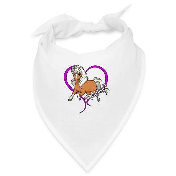Pferdeliebhaber - Haflinger - Bandana - Weiß - Vorne