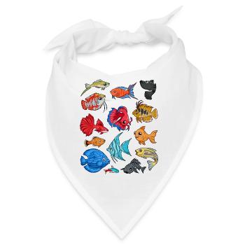 Verschiedene Zierfische - Aquaristik - Bandana - Weiß - Vorne