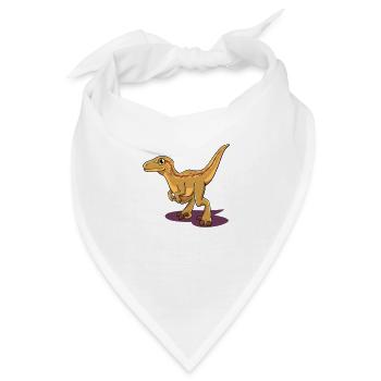 Cartoon Velociraptor - Bandana - Weiß - Vorne