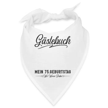 75. Geburtstag Gästebuch - Bandana - Weiß - Vorne