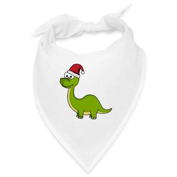 Dinosaurier brontosaurus Weihnachten - Bandana - Weiß - Vorne
