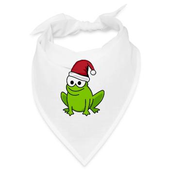 Frosch Comic Weihnachten - Bandana - Weiß - Vorne