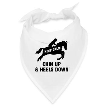 Ruhe Bewahren Kinn Hoch Pferde Reiten Sport Event - Bandana - Weiß - Vorne