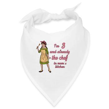 Ich bin 3 - Mädchen Koch - Bandana - Weiß - Vorne