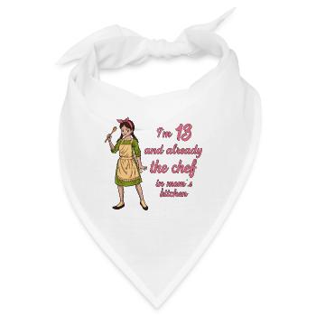 Ich bin 13 - Mädchen Koch - Bandana - Weiß - Vorne