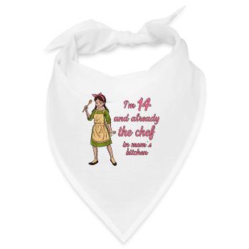 Ich bin 14 - Mädchen Koch - Bandana - Weiß - Vorne