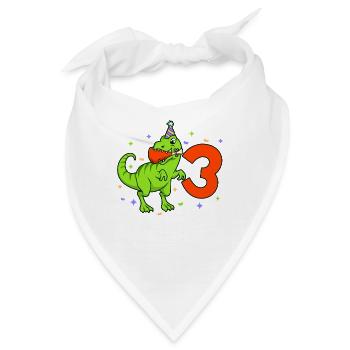 Mit TREX - Jungs Geburtstag 3 Jahre - Bandana - Weiß - Vorne