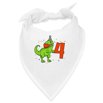Mit TREX - Jungs Geburtstag 4 Jahre - Bandana - Weiß - Vorne