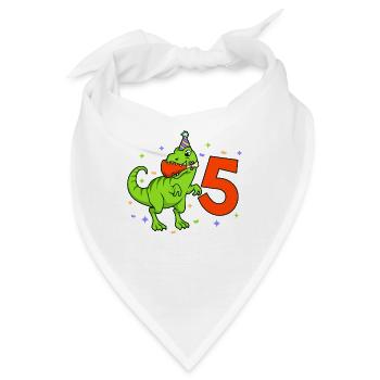 Mit TREX - Jungs Geburtstag 5 Jahre - Bandana - Weiß - Vorne