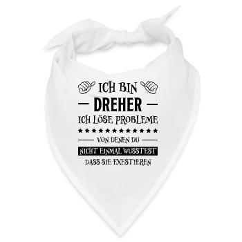 Dreher Fun Spruch Drehmaschinen Dreher Geschenk - Bandana - Weiß - Vorne