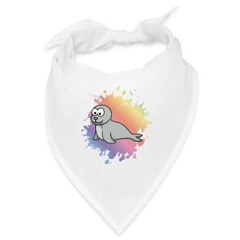 Robbe Tier Comic - Bandana - Weiß - Vorne