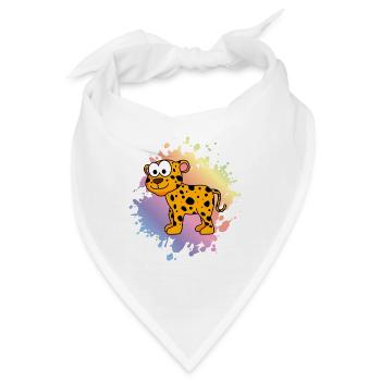 Leopard Comic Tier - Bandana - Weiß - Vorne