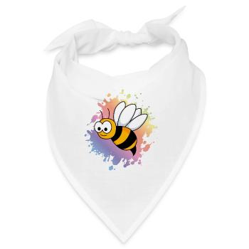 Honigbiene Comic Tier - Bandana - Weiß - Vorne