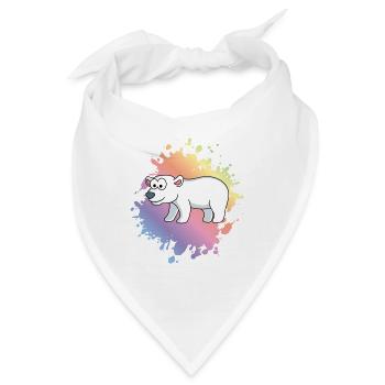 Eisbär Comic Tier - Bandana - Weiß - Vorne