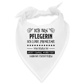 Pflegerin Spruch Pflegekraft Pflegerin Geschenk - Bandana - Weiß - Vorne