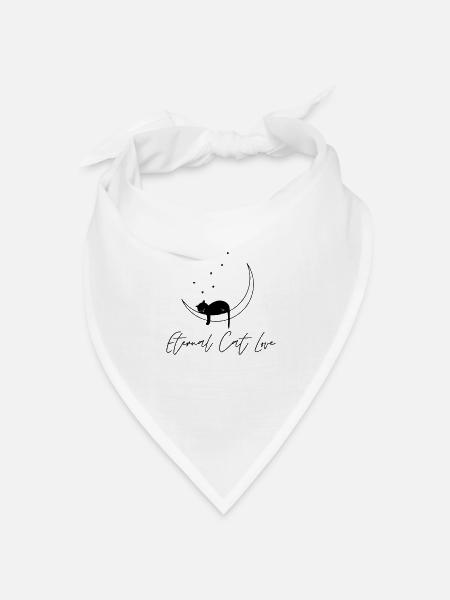 Ewige Katzenliebe - Bandana - Weiß - Vorne