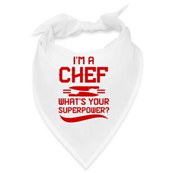 kochen koch superpower - Bandana - Weiß - Vorne