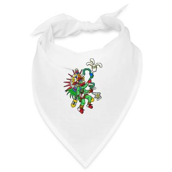 Aztekischer Gott des Windes - Quetzalcoatl - Bandana - Weiß - Vorne