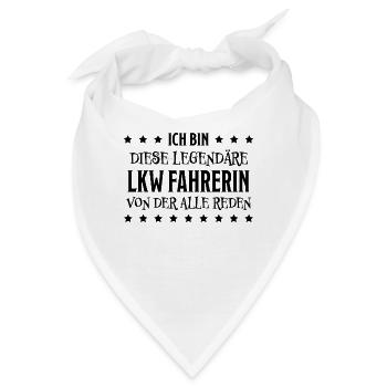 LKW Fahrerin Fun Spruch Lastwagenfahrerin Geschenk - Bandana - Weiß - Vorne