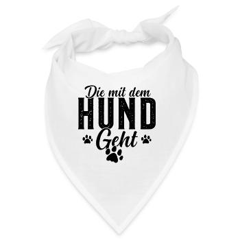 Die mit dem Hund geht Hunde Mama - Bandana - Weiß - Vorne
