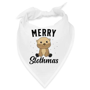 Faultier Weihnachten Weihnachtsgeschenk - Bandana - Weiß - Vorne