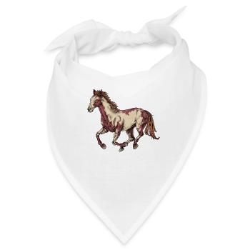 Zeichnung eines Paint Horse - Bandana - Weiß - Vorne