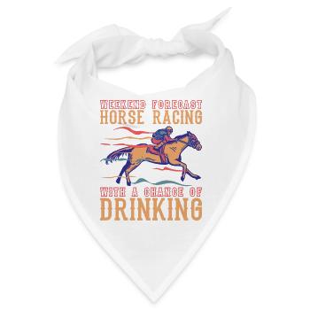 Horse Racing - Pferdesprüche - Pferde Reiter - Bandana - Weiß - Vorne