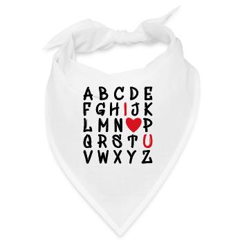 Buchstaben des Alphabets Ich liebe dich - Bandana - Weiß - Vorne