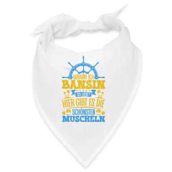Schöne Muscheln - Warum ich Bansin so liebe - Bandana - Weiß - Vorne