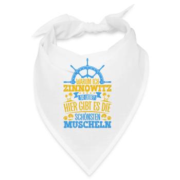 Schöne Muscheln - Warum ich Zinnowitz so liebe - Bandana - Weiß - Vorne