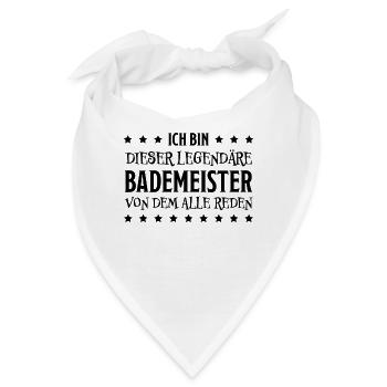 Bademeister Beruf Lustiger Spruch Freibad Geschenk - Bandana - Weiß - Vorne