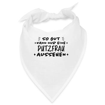 Putzfrau Haushalt Spruch Reinigungskraft Geschenk - Bandana - Weiß - Vorne