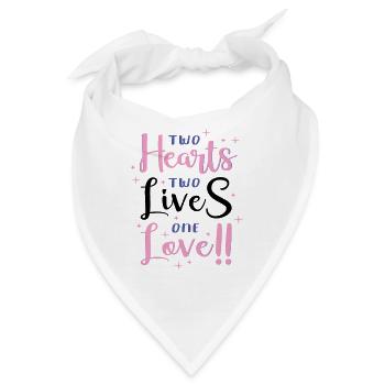 Zwei Herzen, zwei Leben, eine Liebe - Bandana - Weiß - Vorne