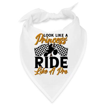 Motocross Mädchen Motocross Offroad Dirt Bike - Bandana - Weiß - Vorne