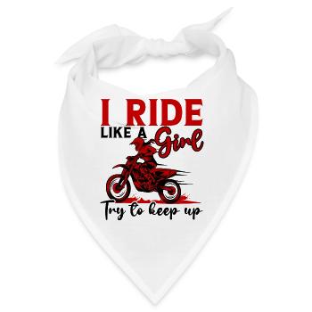 Motocross Mädchen Motocross Frau Offroad Motorrad - Bandana - Weiß - Vorne