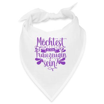 Möchtest du meine Trauzeugin sein - Bandana - Weiß - Vorne