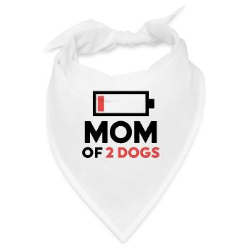 Mutter von 2 Hunden Humor Low Battery - Bandana - Weiß - Vorne
