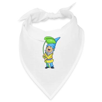 Gartenzwerg mit Blatt - Bandana - Weiß - Vorne