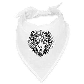 Tiger Mandala Boho - Bandana - Weiß - Vorne