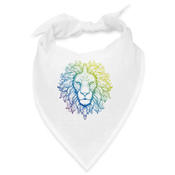 Löwe Mandala Boho - Bandana - Weiß - Vorne