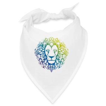 Löwe Mandala Boho - Bandana - Weiß - Vorne