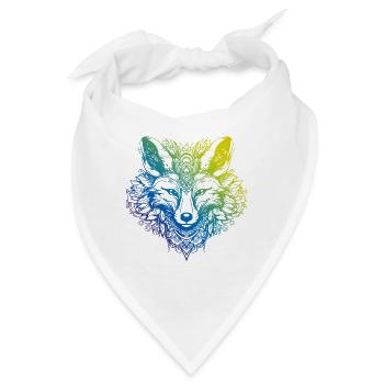 Fuchs Mandala Boho - Bandana - Weiß - Vorne