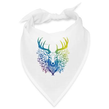 Hirsch Mandala Boho - Bandana - Weiß - Vorne